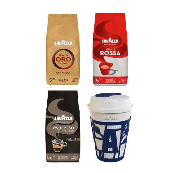 Proefpakket - Lavazza - 3 KG Koffiebonen + Travelmug