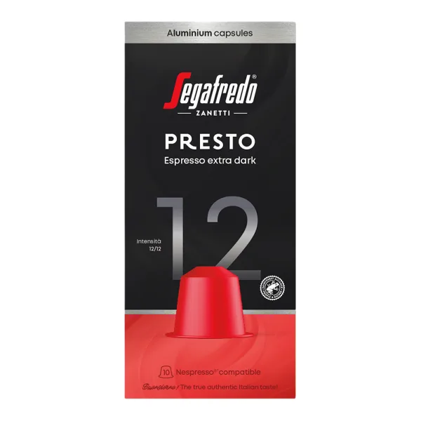 Segafredo Presto Espresso Dark - 10 koffiecups